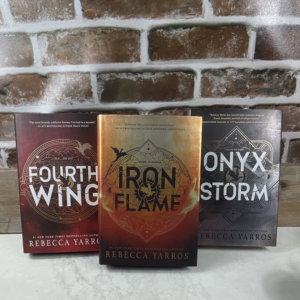 Rebecca Yarros Empyrean Series 3 Book Lot: Fourth Wing, Iron Flame, Onyx Storm